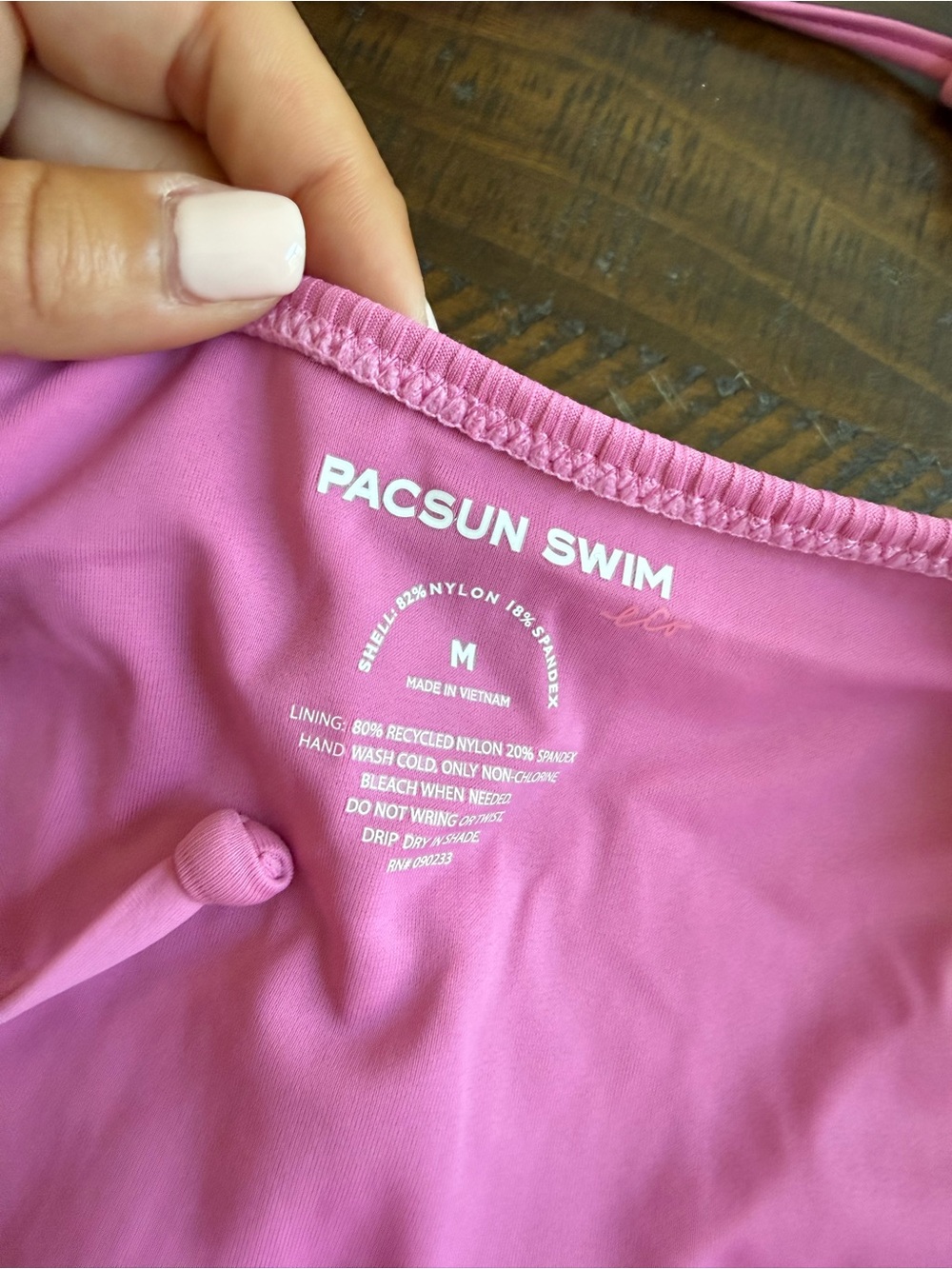 PacSun Pink Ribbed String Bikini Set - Picture 2 of 3